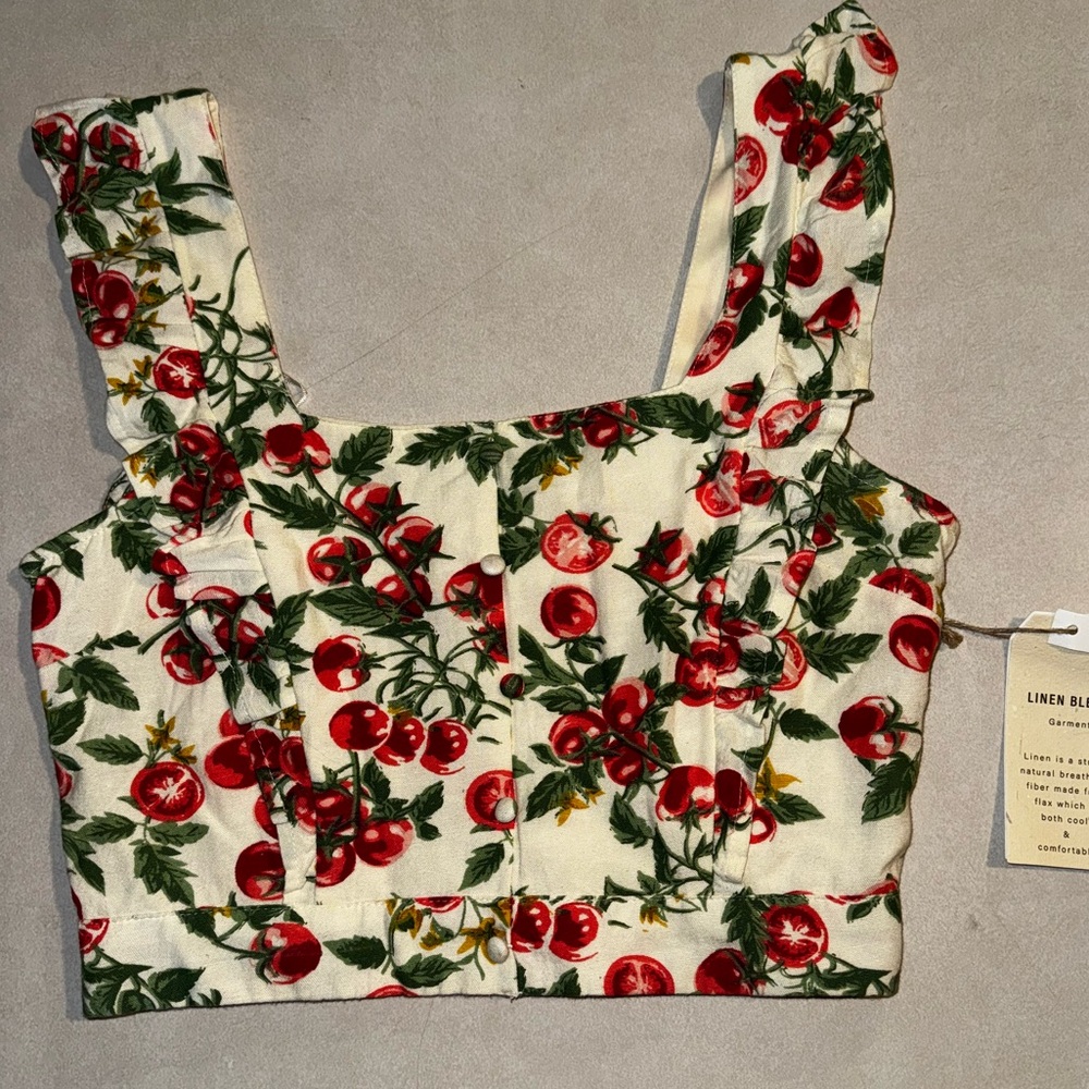 NWT Midnight Sky Halter Top Medium M Linen Bralette Tomatoes Spring Summer